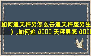 如何追天秤男怎么去追天秤座男生）,如何追 🐛 天秤男怎 🍁 么去追天秤座男生)